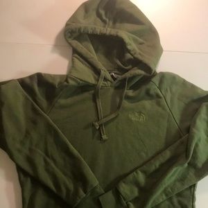 NORTH FACE Women’s Large Army Green with Pockets Hoodie Pullover Jacket